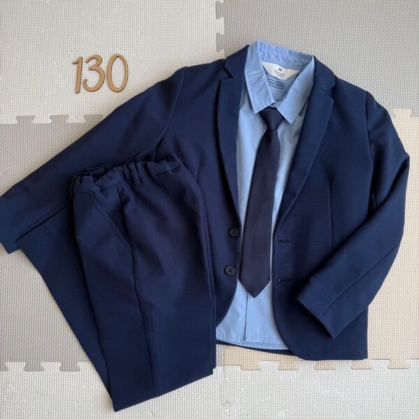 H&M キッズ 男の子 セットアップスーツフォーマル 上下セット ニットベスト ネクタイ付き 120cm 卒園式 入学式