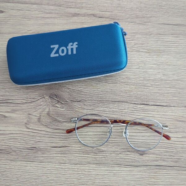 Zoff CLASSIC ボストン シルバー メタルフレーム ラウンド メガネ