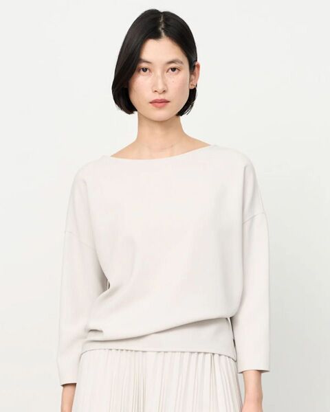 美品★SOEJU コクーンブラウス8分袖 ライトグレーL