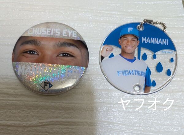 万波中正 #66 缶バッジ キーチェーン 北海道日本ハムファイターズ 缶バッチ