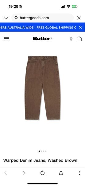 Butter Goods バターグッズ パンツ warped denim jeans, washed brown