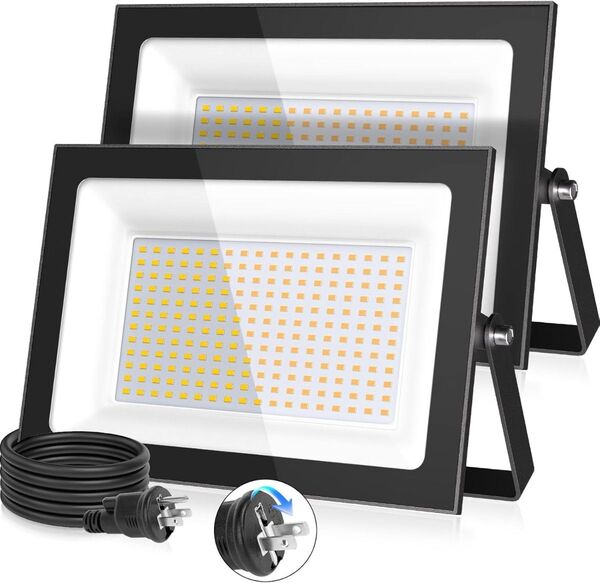 LED投光器 100W 電球色 2個セット 2700K 10000lm IP66