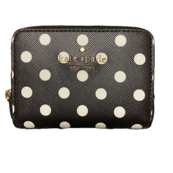 kate spade ドット柄 財布 ブラック×ホワイト