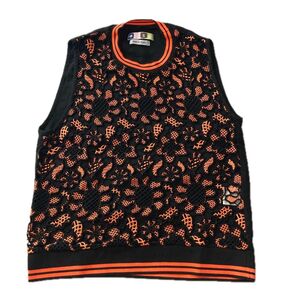 MSGM ノースリーブトップス 花柄レース オレンジ