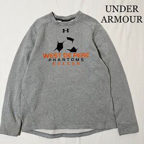 UNDER ARMOUR サッカープリント スウェット ロゴ刺繍 グレー M