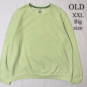 OLD TEK GEAR ネオンイエロー 無地 プレーンスウェット XXL 古着