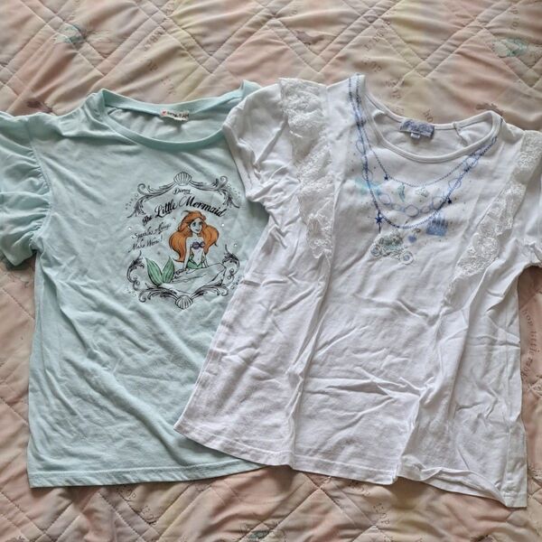 女の子 Tシャツ 2枚セット 150cm アリエル プリンセス