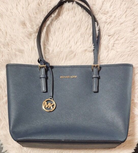 マイケルコース MICHAEL KORS トートバッグ ネイビー系 美品