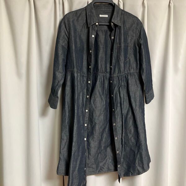 黒デニム シャツ ワンピ M 38