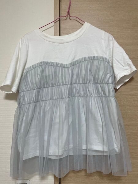 ハニーズ Honeys ビスチェ風トップス Tシャツ グレー ホワイト