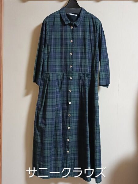 お値下げしました!!美品★サニークラウズ:タータンチェックロングワンピース★MP