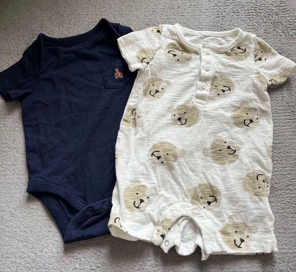 ベビー服 2枚セット GAP Carter's ロンパース ボディスーツ 50〜60サイズ