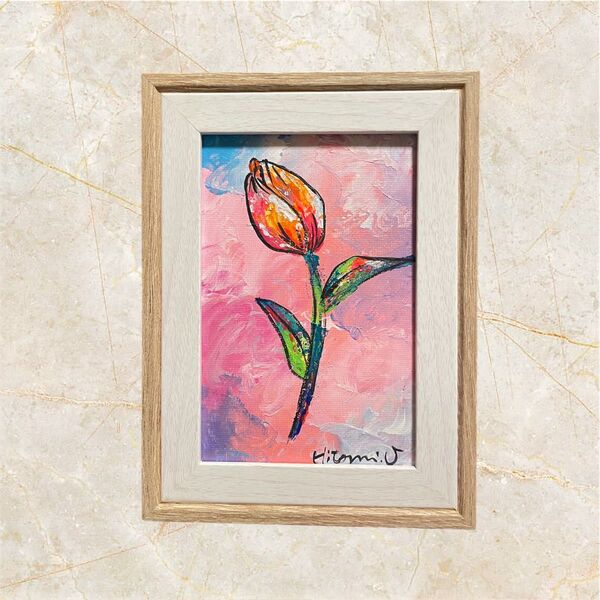 真作 額装 絵画 原画 アート 現代アート 額付き 花