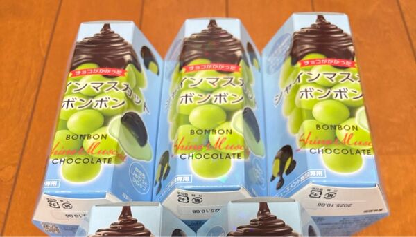 チョコがかかったシャインマスカットボンボン3個