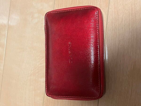 CLARINS ポーチ レッド メイクアップバニティ