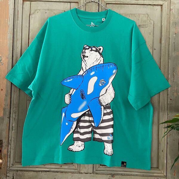 新品!5番 XLsize シャチ クマ ビック Tシャツ ゴースローキャラバン XL 半袖プリントTシャツ 半袖Tシャツ