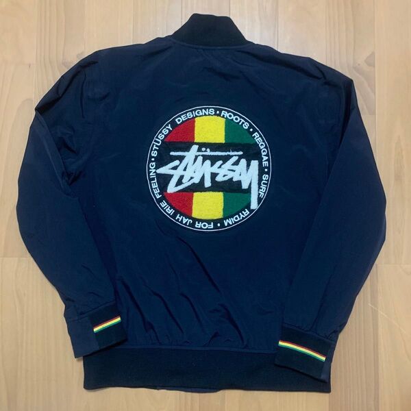 Mサイズ STUSSY NYLON JACKET オールド ステューシー ナイロンジャケット ブラック ラスタ スタジャン 黒