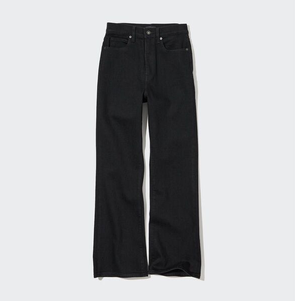 UNIQLO スリムフレアジーンズ 25サイズ 黒 デニムパンツ ブーツカット ブラック ボトムス デニム