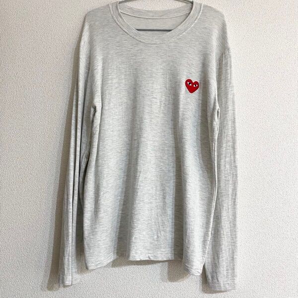 ハートロンT ホワイトグレー Tシャツ ロゴTシャツ
