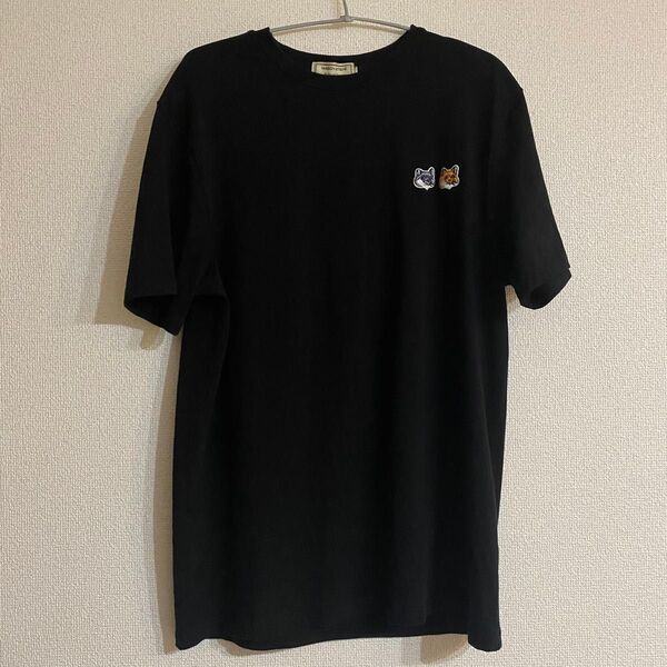 キツネ柄Tシャツ 黒 ブラック 半袖Tシャツ アメカジ ストリート