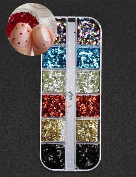 6種類入りお得セット 1mmちびハートちび星ネイルホロネイルパーツミニハートホロ ホログラム