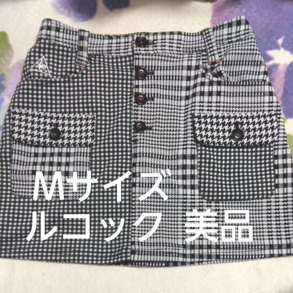 チェック柄スカート 千鳥格子 ポケット付きルコック Mサイズ ゴルフ用品 レディース