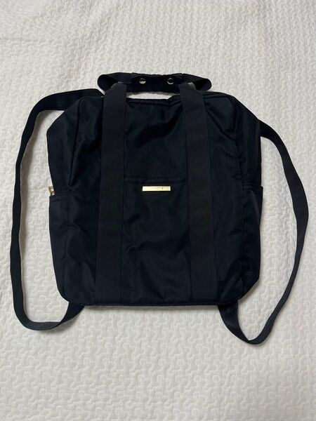 アダムエロペ リュック 2way ナイロン 収納たっぷり A4 トートバッグ 黒