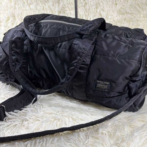 【廃盤 美品】 PORTER ポーター タンカー 2wayボストンバッグ 黒 吉田カバン TANKER ブラック