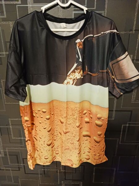 ビール柄 Tシャツ Lサイズ おもしろTシャツ