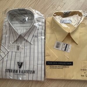 STEFANO VALENTINO & PEPE INN 半袖シャツ2枚組 メンズ半袖シャツ 2枚セット Mサイズ 新品未使用
