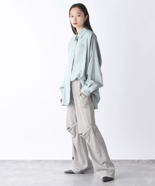 jeanasis シアーシャツ ロゴシャツ 夏服 刺繍