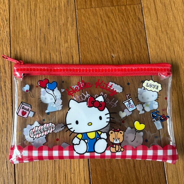 サンリオ ハローキティ ビニール アクリル フラットポーチ 透明ポーチ M