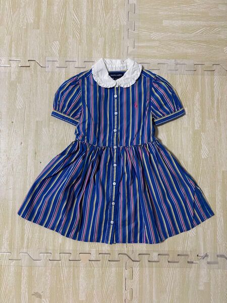 ラルフローレン 半袖ワンピース ブルーストライプ 4T