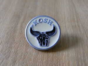 古い ピンバッジ : KOSH 牛 バッファロー 動物 ロゴ ウシ ピンズ #W