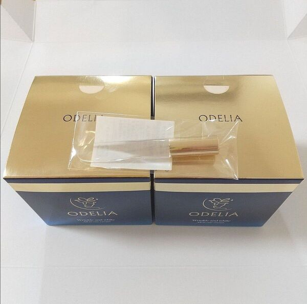ODELIA オディリア リンクル&ホワイト オールインワンクリーム 50g×2個 スパチュラ付き