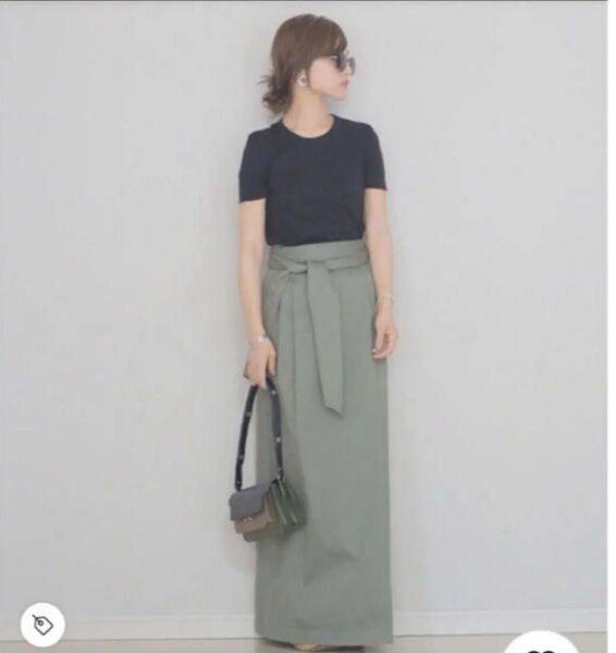 Plage プラージュ コットンギャバベルテッドロングスカート