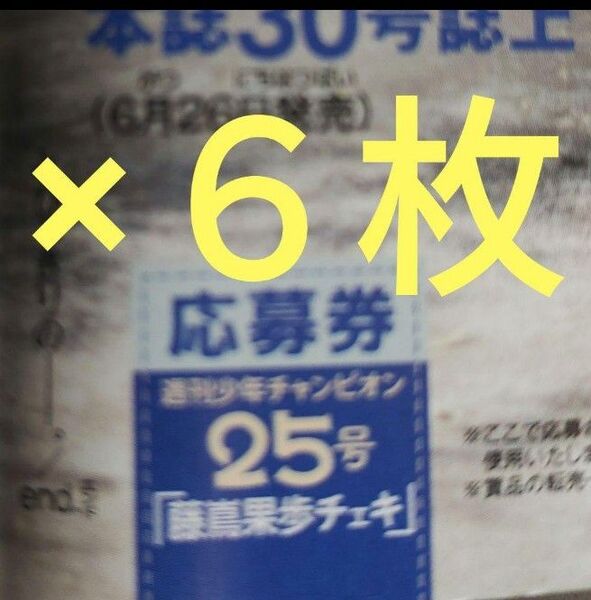 藤嶌果歩 サインチェキ応募券6枚 週刊少年チャンピオン
