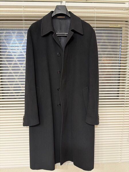 美品 ポールスミス カシミヤ100% ステンカラー コート ブラック Paul Smith ロング ウール チェスター 黒