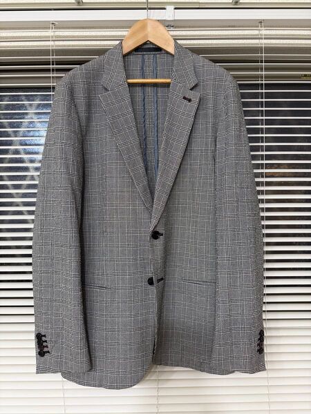 美品 ポールスミス グレンチェック シアサッカー テーラード ジャケット グレー テーラードジャケット Paul Smith
