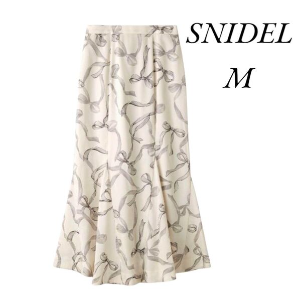 スナイデル SNIDEL リボンプリントマーメイドスカート新品 M