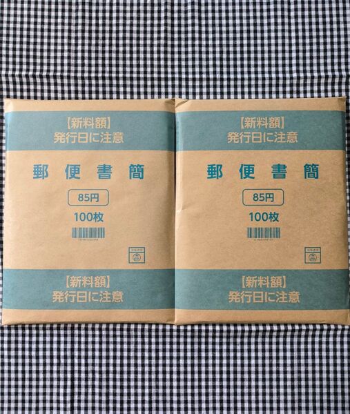 ミニレター 郵便書簡 200枚(100枚1組完封×2セット)新品未開封 新料金対応 24時間以内に発送