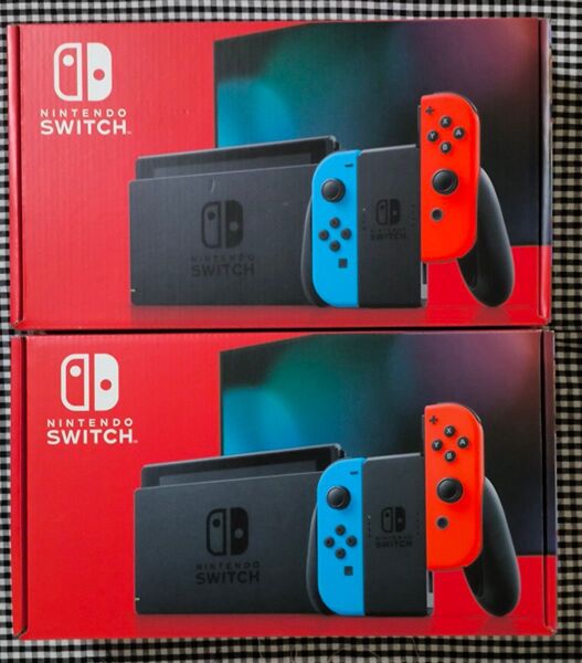 新品未開封 任天堂 ニンテンドースイッチ Nintendo Switch本体 ネオンブルー ネオンレッド バッテリー強化版2台
