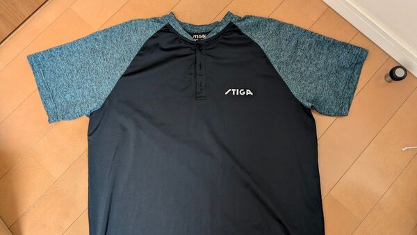 STIGA スティガ Dry Team Shirt ドライチームシャツ ブラック×グリーン Lサイズ 卓球 ユニフォーム