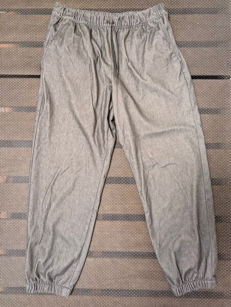無印良品 ジーンズ ニットデニムジョガーパンツ 黒 紐つき メンズLサイズ