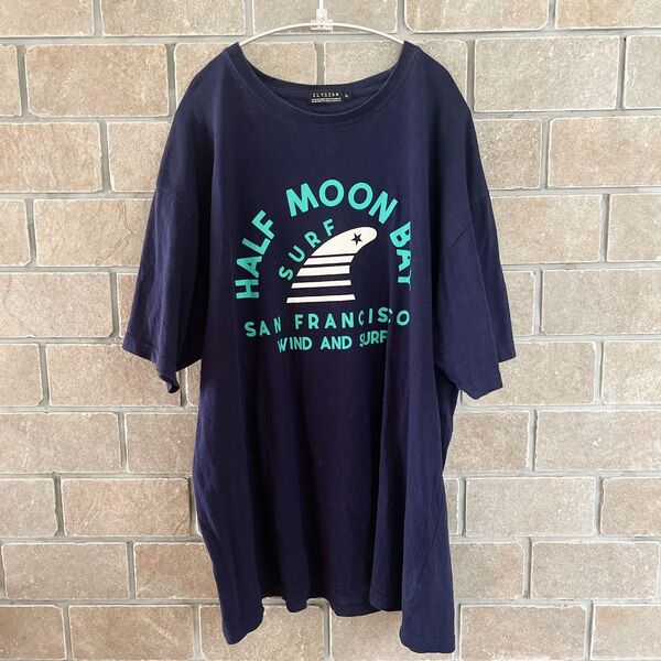 ELYSION 大きいサイズ メンズ 半袖 Tシャツ 5L ネイビー