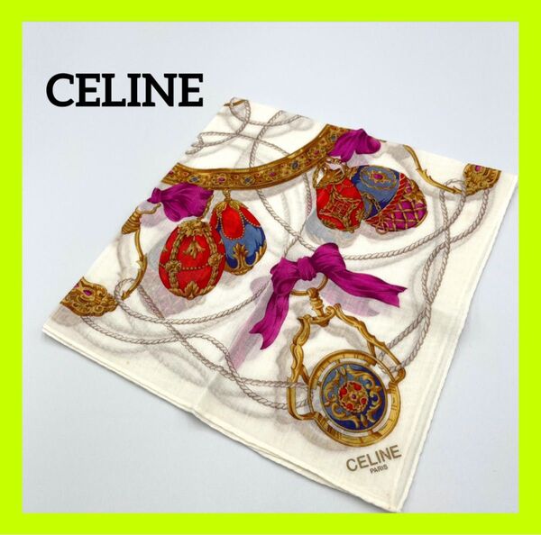 【美品】CELINE(セリーヌ) シルクハンカチ ヴィンテージ