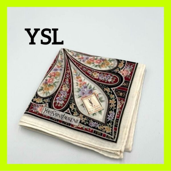 【新品】Yves Saint Laurent(イブサンローラン) 花柄ハンカチ