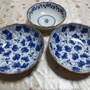 たち吉 盛り皿3(16cm葡萄柄2、14cm草花柄1)橘吉