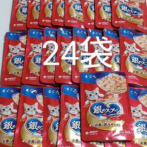ユニチャーム 銀のスプーン お魚の旨味ギュッとお魚フレーク100%使用 まぐろ 60gパウチ×24袋