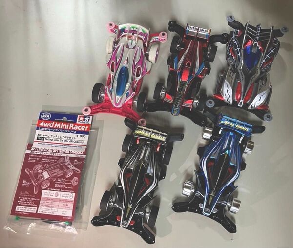 ミニ四駆 ARシャーシ エアロアバンテ エアロマンタレイ シャドウシャーク ビークスティンガーG まとめ売り 5台セット ジャンク